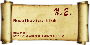 Nedelkovics Elek névjegykártya